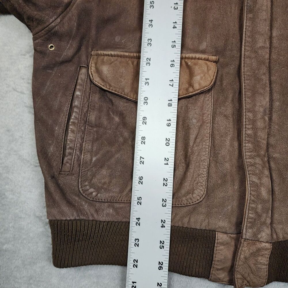 Global Identity G-III Brown Bomber Jacket L Full Zip North America Map Lining - Picture 11 of 11